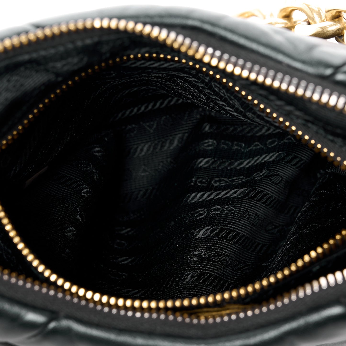Nappa Re-Nylon Triangle Quilted Patchwork System Shoulder Bag Black