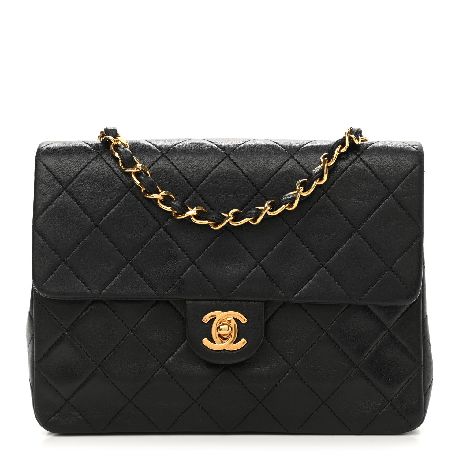 Chanel Lambskin Quilted Mini Square Flap Bag Black 1 of 11