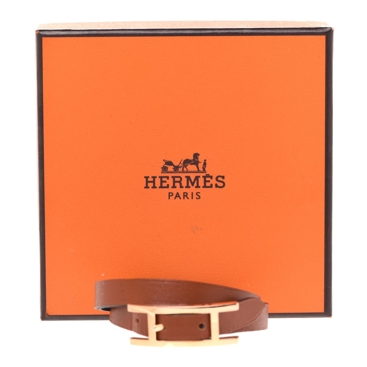 Hermes Chamonix Behapi Double Tour Bracelet T2 Black Gold 6 of 6