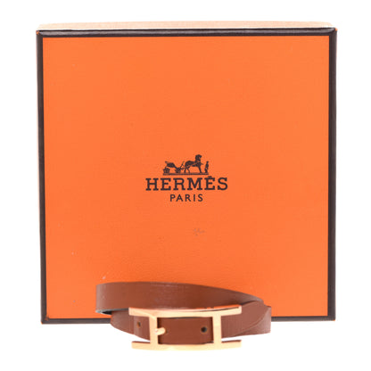 Hermes Chamonix Behapi Double Tour Bracelet T2 Black Gold 6 of 6