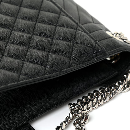 Saint Laurent Grain De Poudre Textured Mixed Matelasse Large Triquilt Monogram Satchel Black 28 of 31