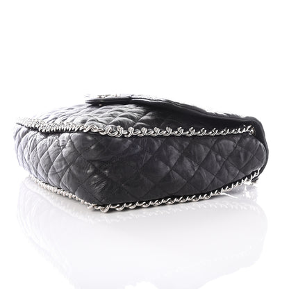 Chanel Washed Lambskin Quilted Maxi Chain Around Flap Black 8 of 9