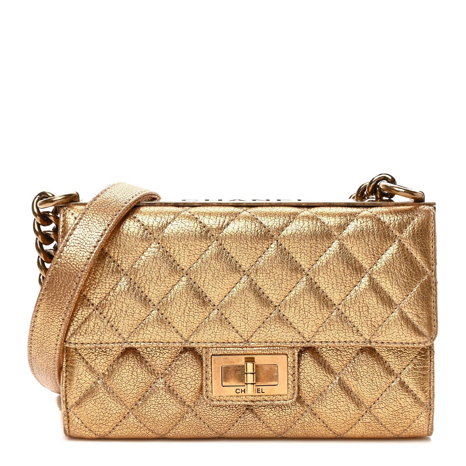 Chanel Metallic Goatskin Quilted Rita Flap Gold 1 of 10
