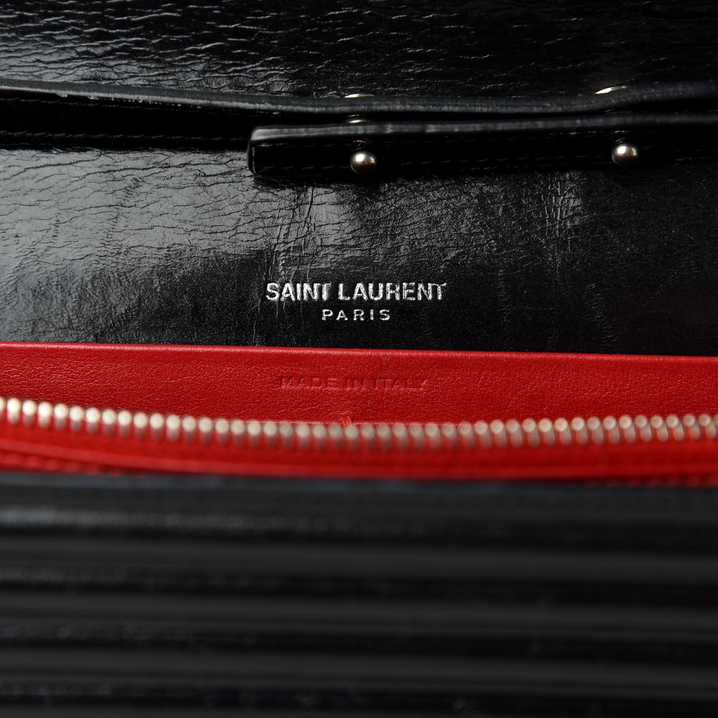 Ribbed Calfskin Opium Monogram Chain Wallet Black