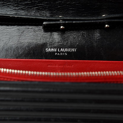 Saint Laurent Ribbed Calfskin Opium Monogram Chain Wallet Black 8 of 9