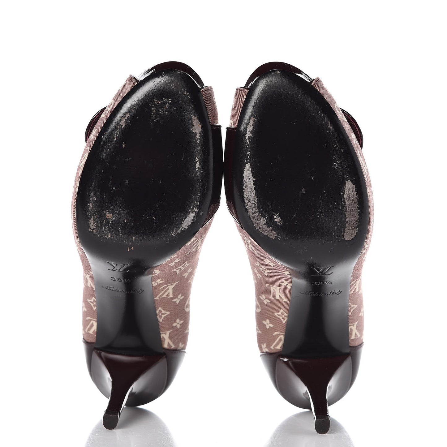 Monogram Idylle Judy Open Toe Pumps 38.5 Sepia