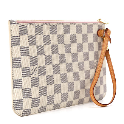 Louis Vuitton Damier Azur Neverfull MM GM Pochette Rose Ballerine 3 of 11