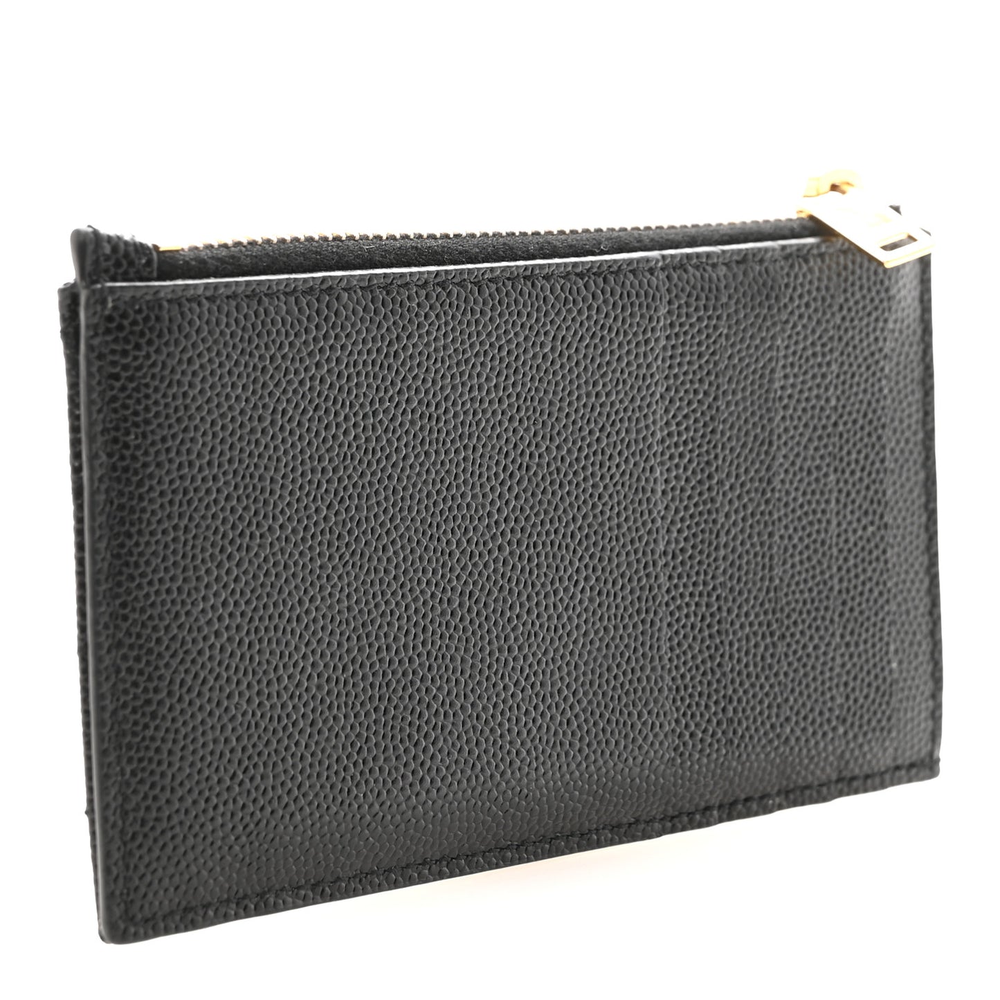 Grain De Poudre Matelasse Chevron Monogram Fragments Zippered Card Case Black
