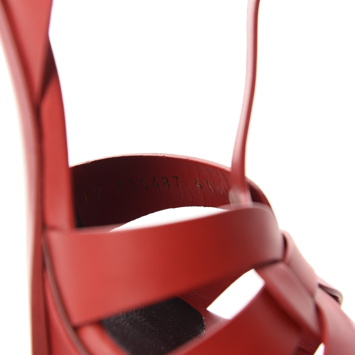 Saint Laurent Calfskin Tribute 105 Platform Sandals 41.5 New Red 9 of 10