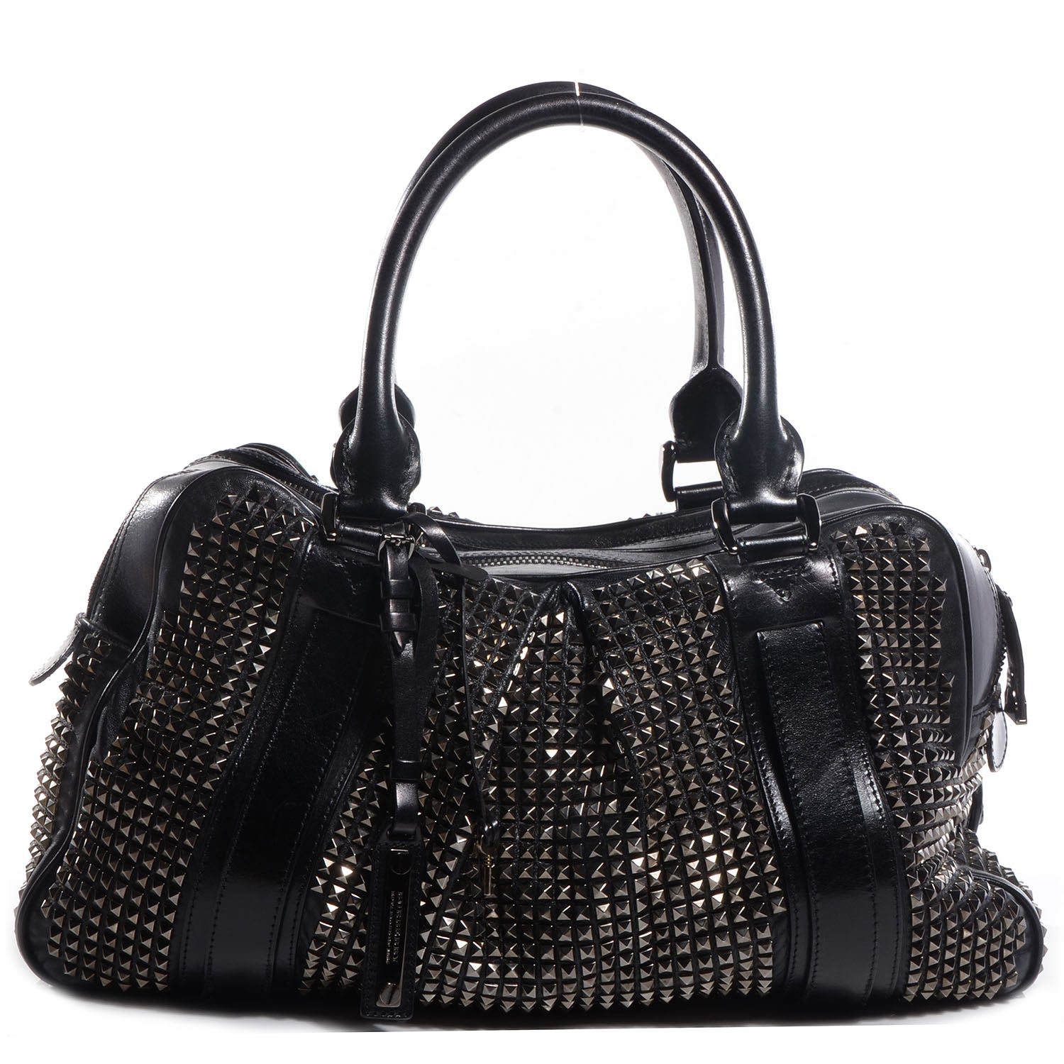 Burberry Prorsum Calfskin Studded Knight Satchel Black 1 of 10