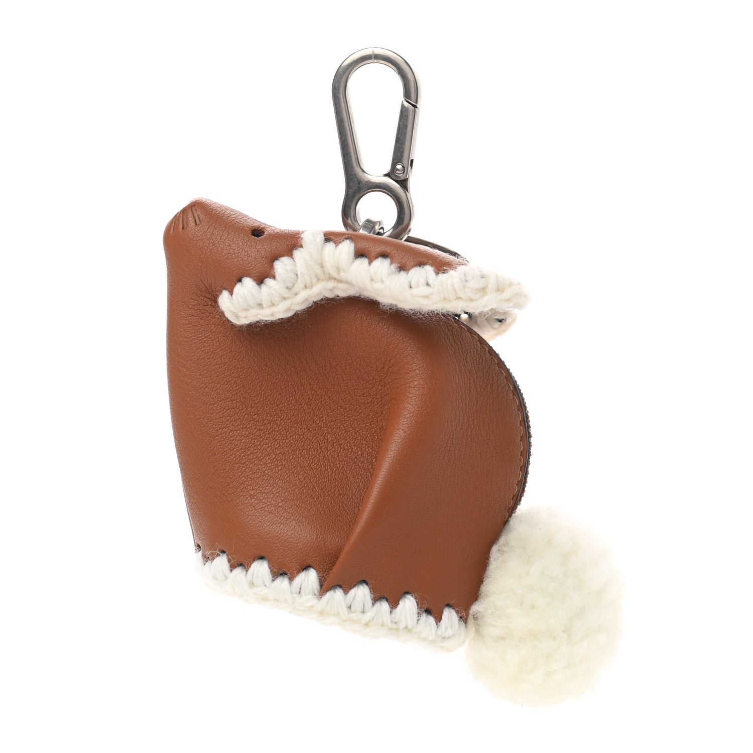 Loewe Calfskin Crochet Trip Bunny Charm Tan 1 of 5