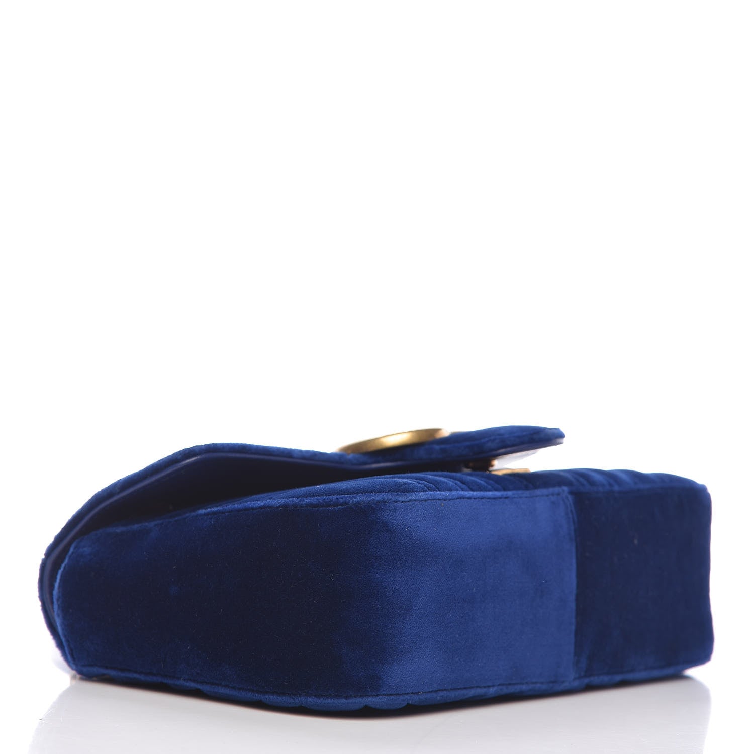 Gucci Velvet Matelasse Mini GG Marmont Shoulder Bag Cobalt Blue 4 of 11