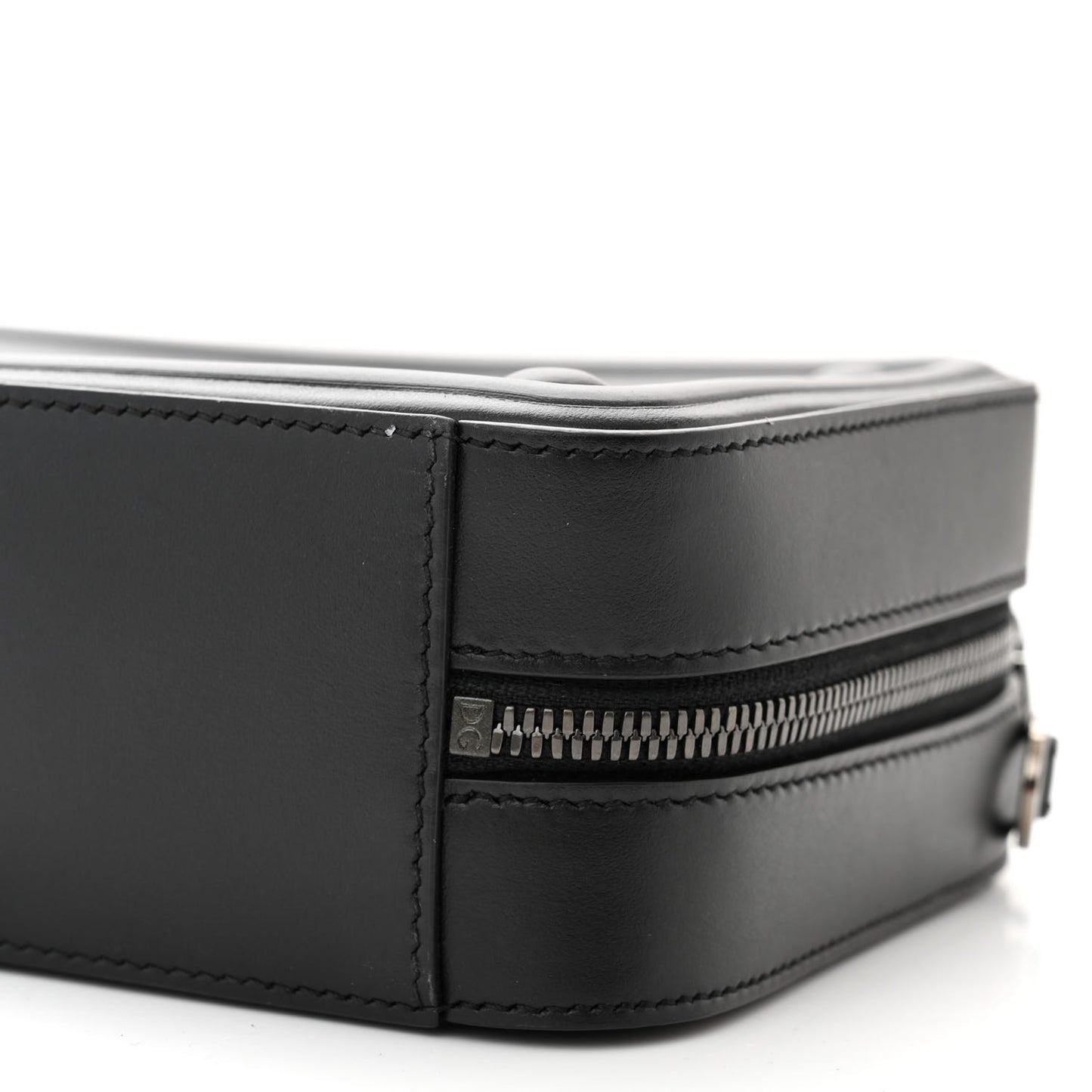 Calfskin Embossed DG Logo Crossbody Bag Black
