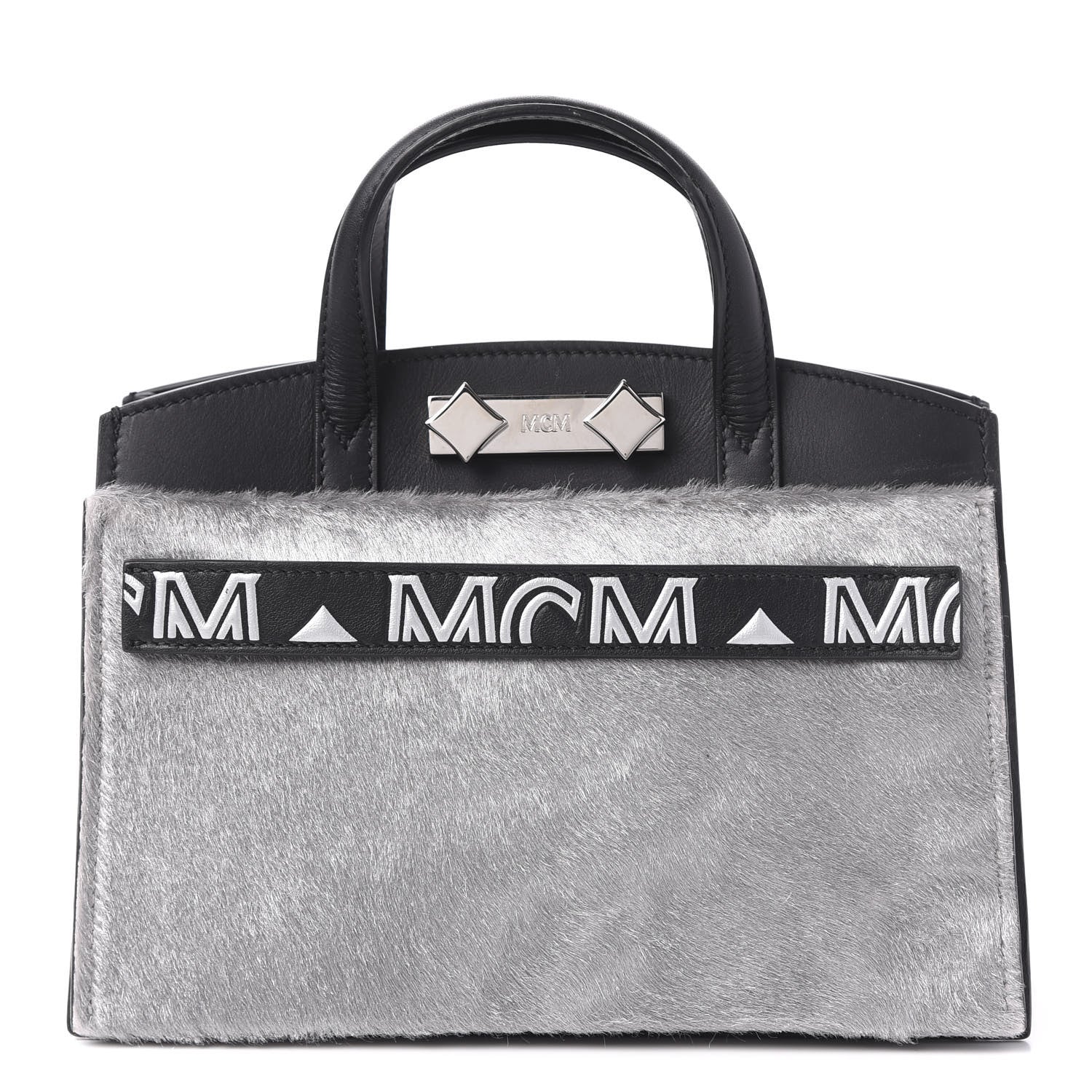 MCM Calfskin Lux Calf Hair Mini Milano Tote Black 1 of 9