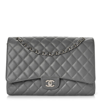 Chanel Caviar Quilted Maxi Single Flap Grey 1 of 11