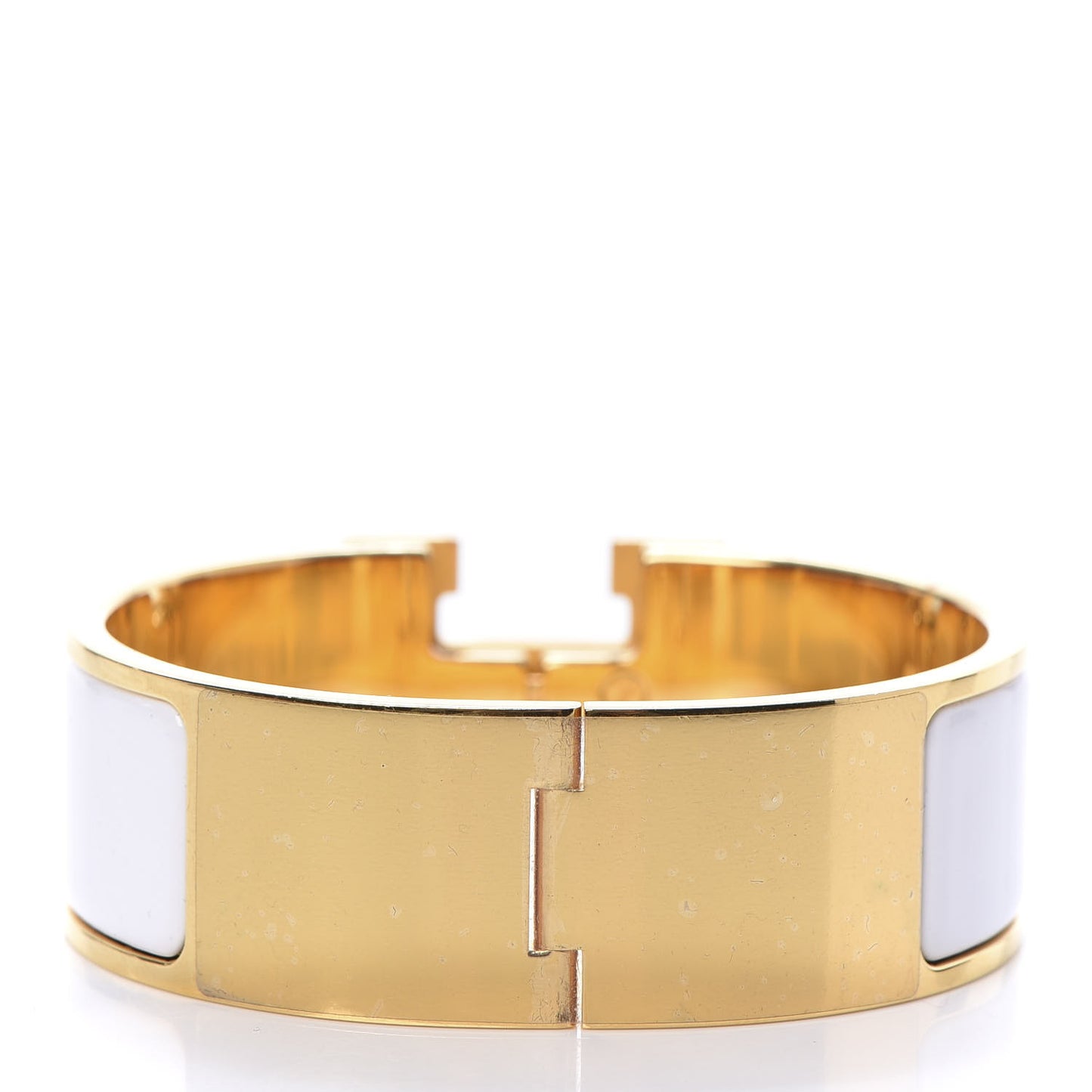 Enamel Wide Clic Clac H Bracelet PM White