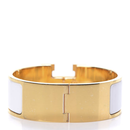 Hermes Enamel Wide Clic Clac H Bracelet PM White 3 of 4
