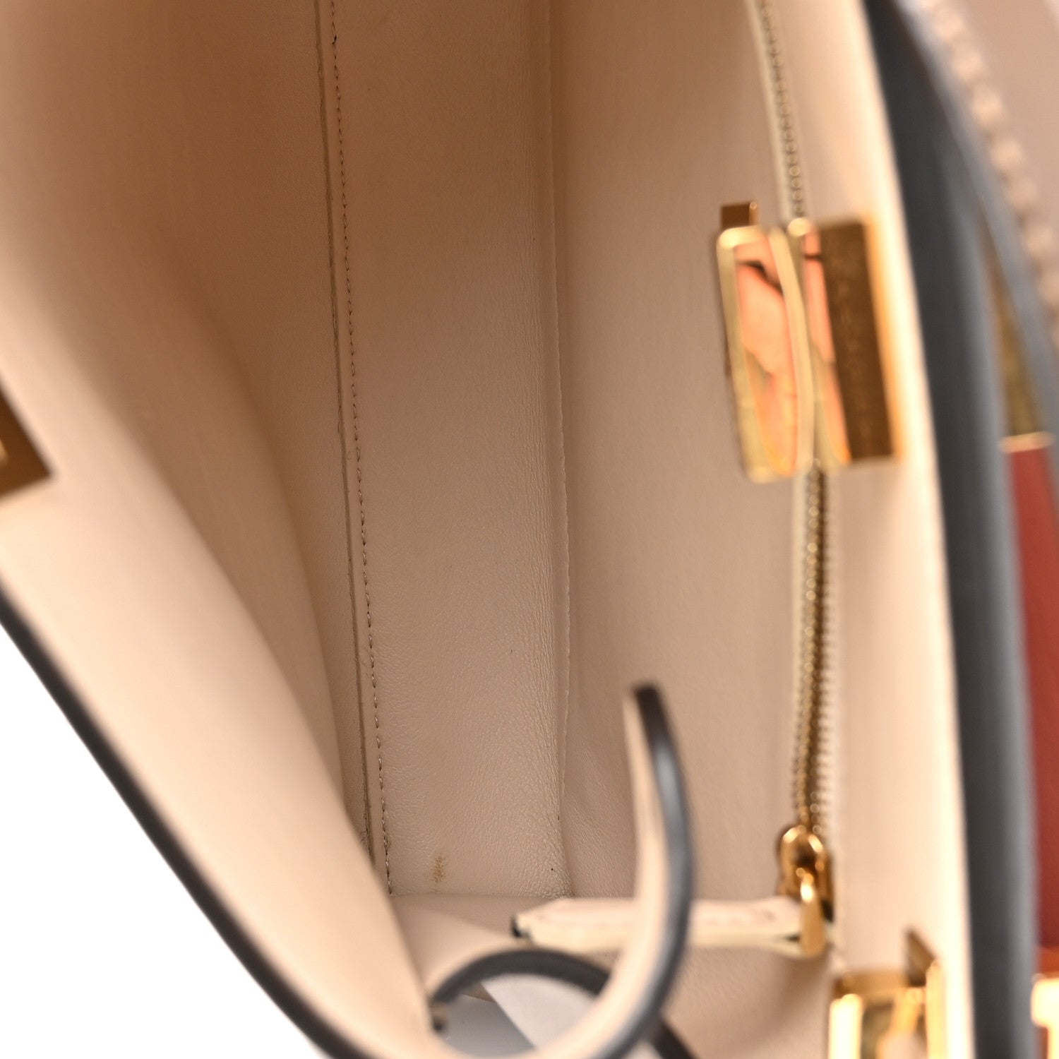 Fendi Vitello Tahiti Burro Bi-Color Medium Peekaboo Iconic Essentially Satchel Maya Camelia Confetto 6 of 11