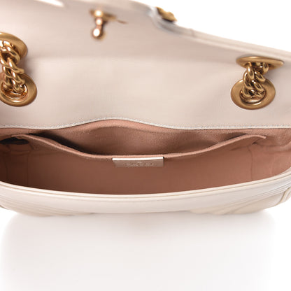 Gucci Calfskin Matelasse Mini GG Marmont Shoulder Bag White 5 of 10