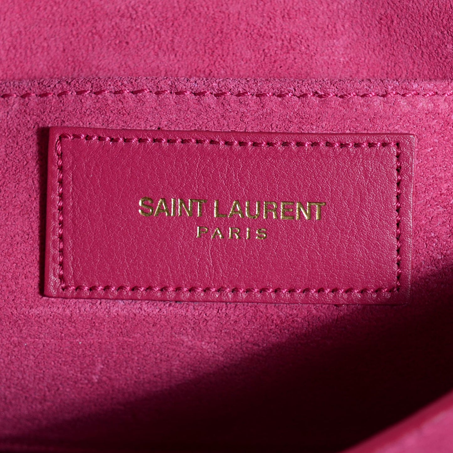 Calfskin Small Classic Y Satchel Fuchsia