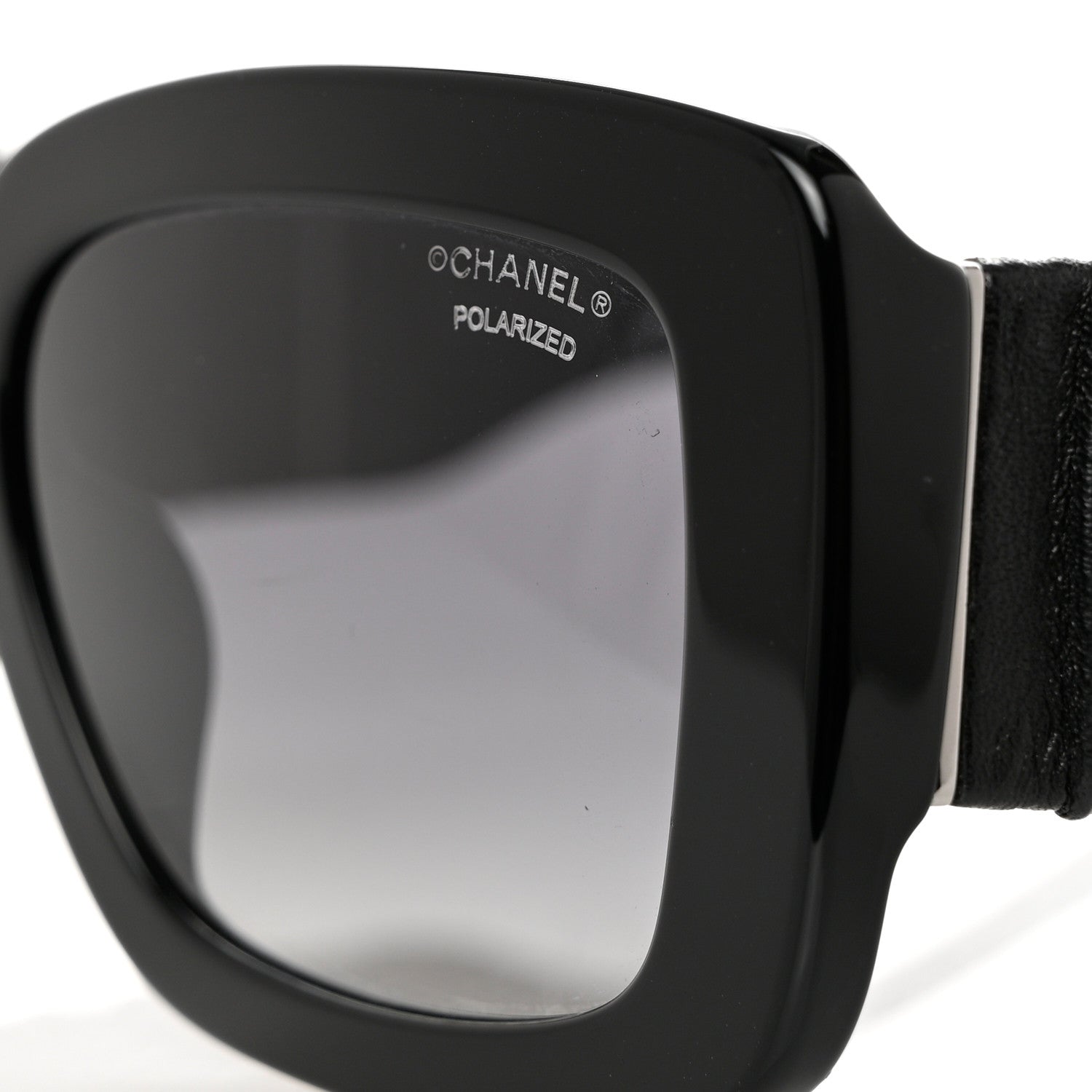 Chanel Acetate Calfskin Polarized Square Sunglasses 5473-Q-A Black 7 of 8