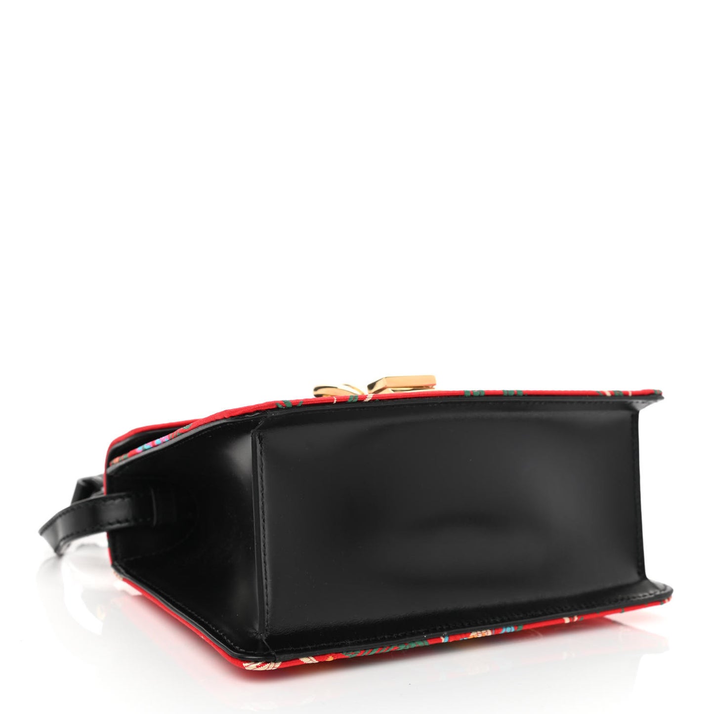 Jacquard Floral Mini Sylvie Top Handle Bag Red Multicolor Black