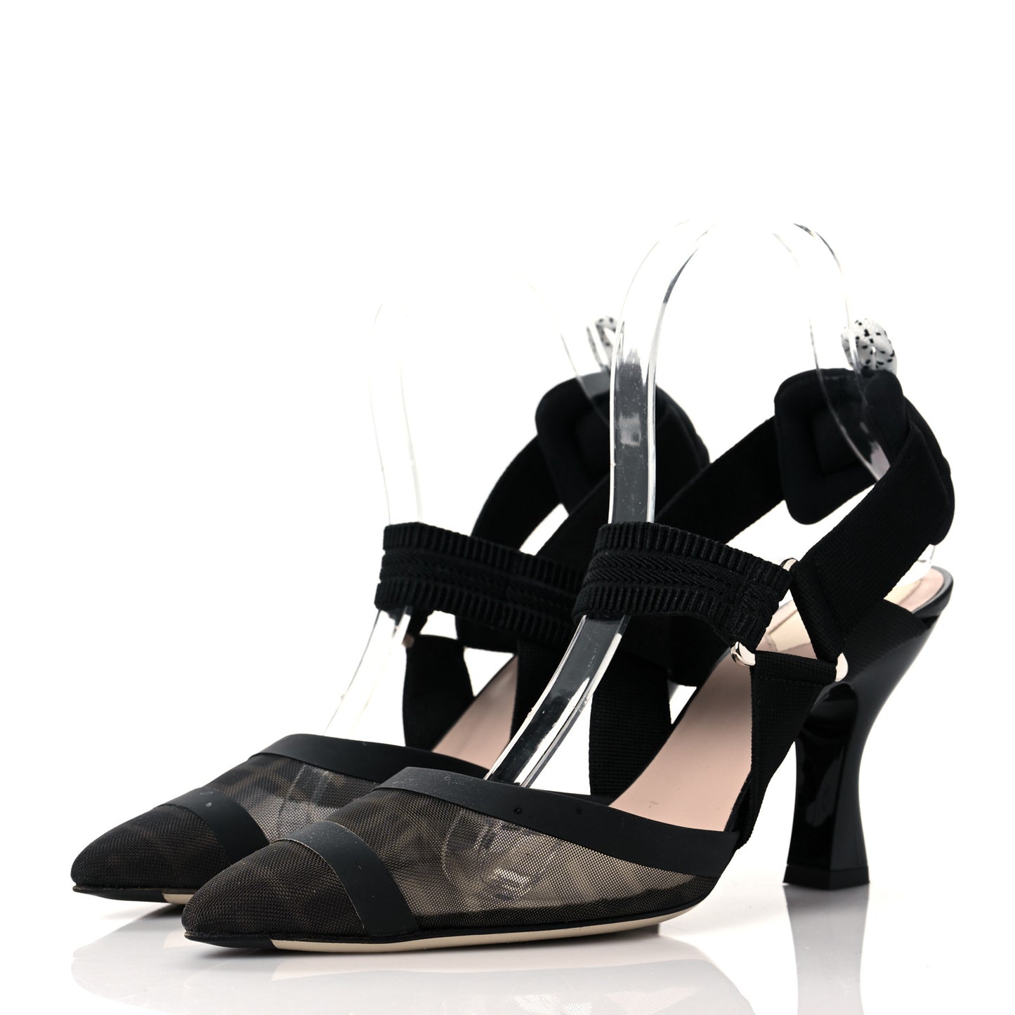 Technical Mesh FF Colibri Slingback Low-Heel Pumps 37.5 Black