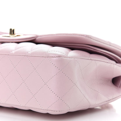 Chanel Iridescent Calfskin Quilted Medium Double Flap Light Pink 9 of 9