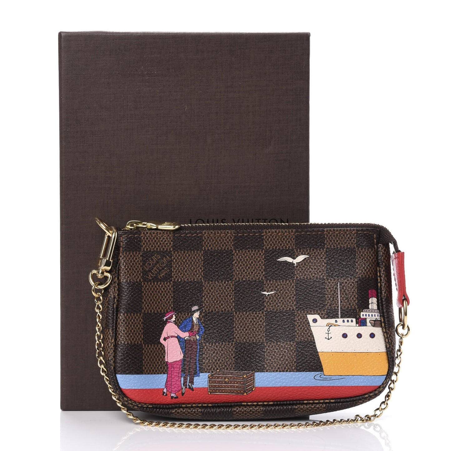 Damier Ebene 2016 Christmas Animation Mini Pochette Accessories