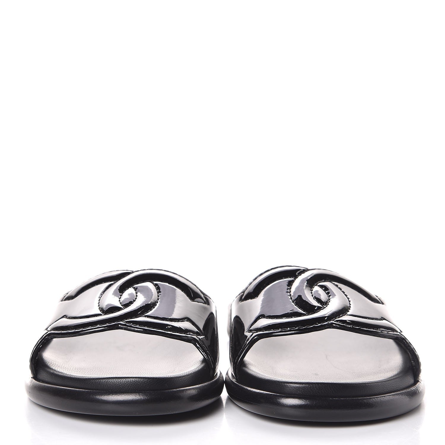 Chanel Patent Calfskin CC Slip On Mules 35 Black 2 of 9