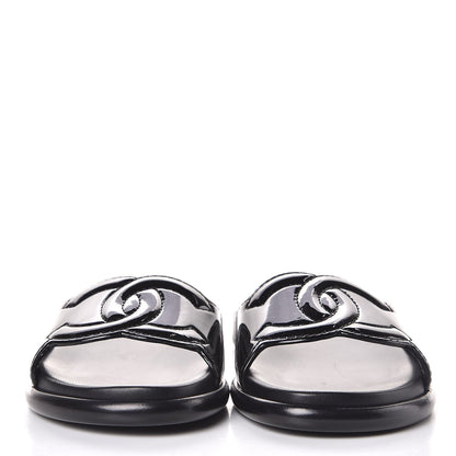Chanel Patent Calfskin CC Slip On Mules 35 Black 2 of 9