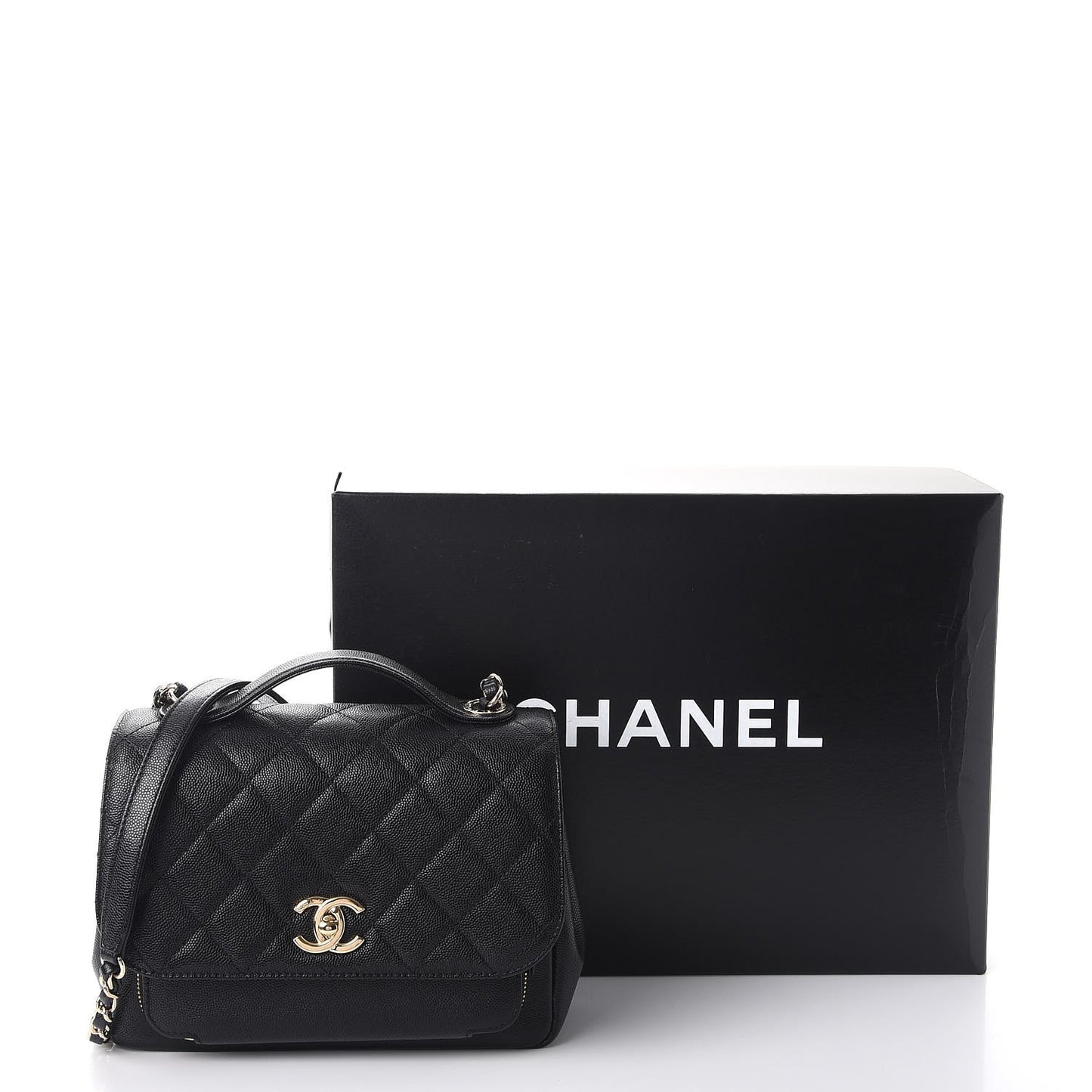 Caviar Quilted Medium Business Affinity Flap Black