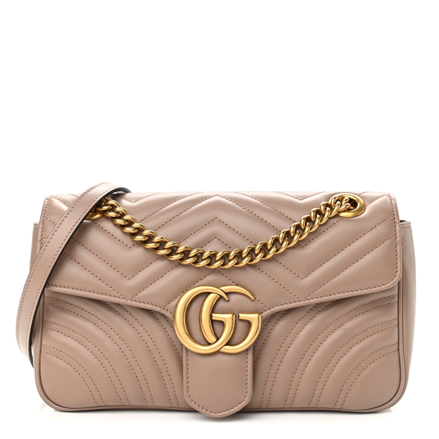 Calfskin Matelasse Small GG Marmont Shoulder Bag Porcelain Rose