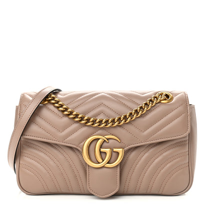 Gucci Calfskin Matelasse Small GG Marmont Shoulder Bag Porcelain Rose 1 of 10