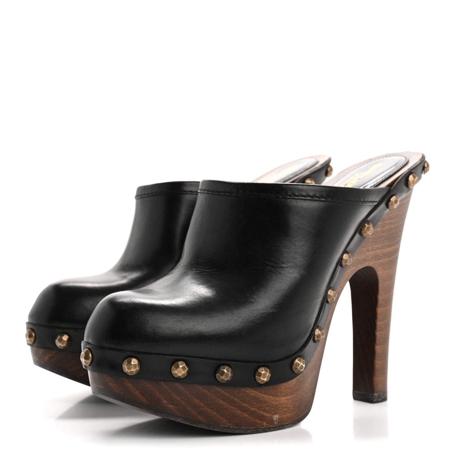 Saint Laurent Smooth Calfskin Camoy Clogs 37 Black 4 of 14