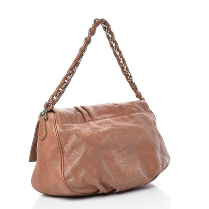 Fendi Crinkled Lambskin Mia Shoulder Flap Camel 3 of 20