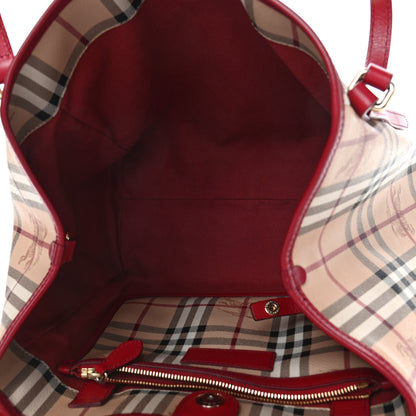 Burberry Haymarket Check Small Canterbury Tote Military Red 4 of 4