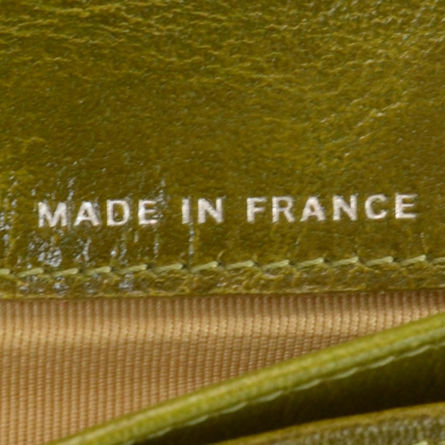 Calfskin Quilted Large Flap Wallet Green