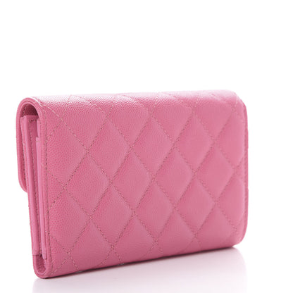Chanel Caviar Quilted Small Flap Wallet Pink 2 of 9