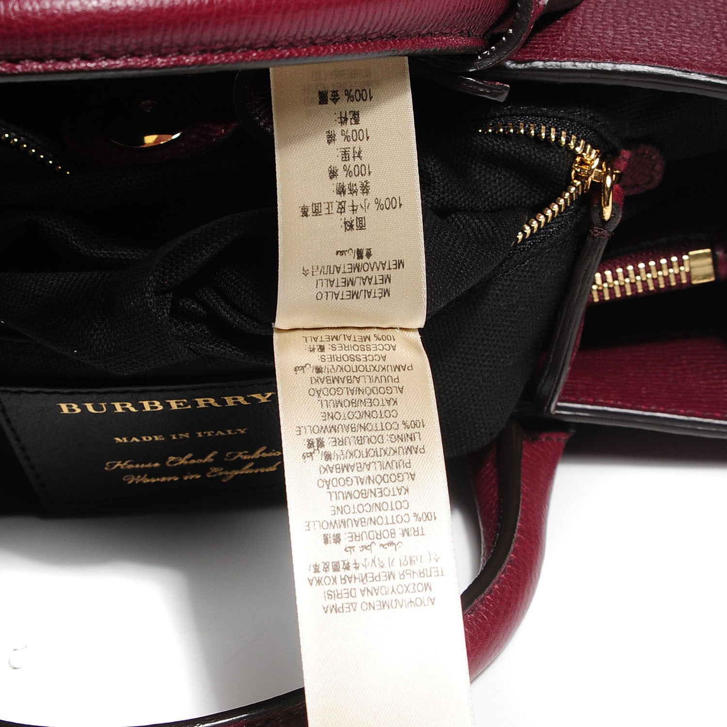 Burberry Grainy Leather House Check Medium Banner Tote Elderberry 8 of 10