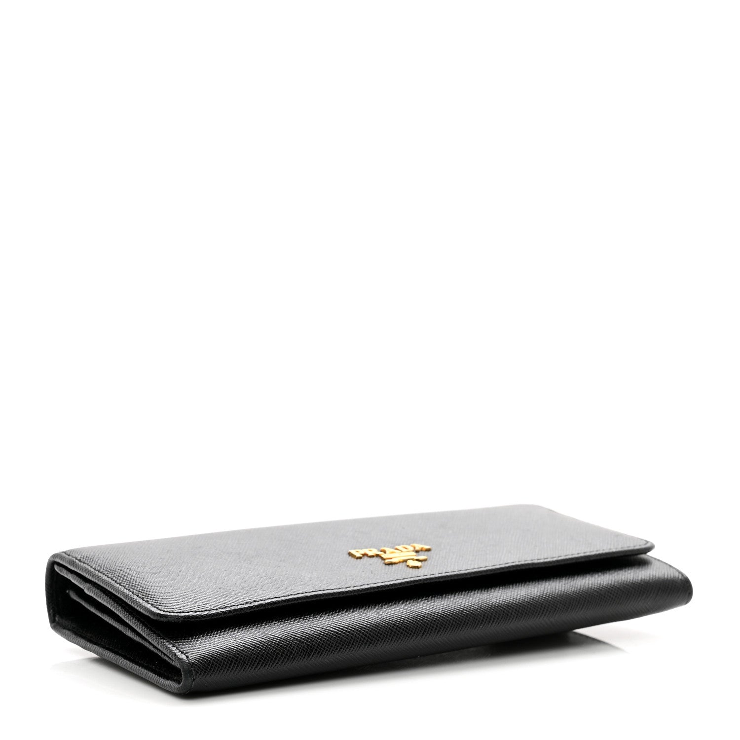 Prada Saffiano Metal Continental Flap Wallet Black 4 of 9