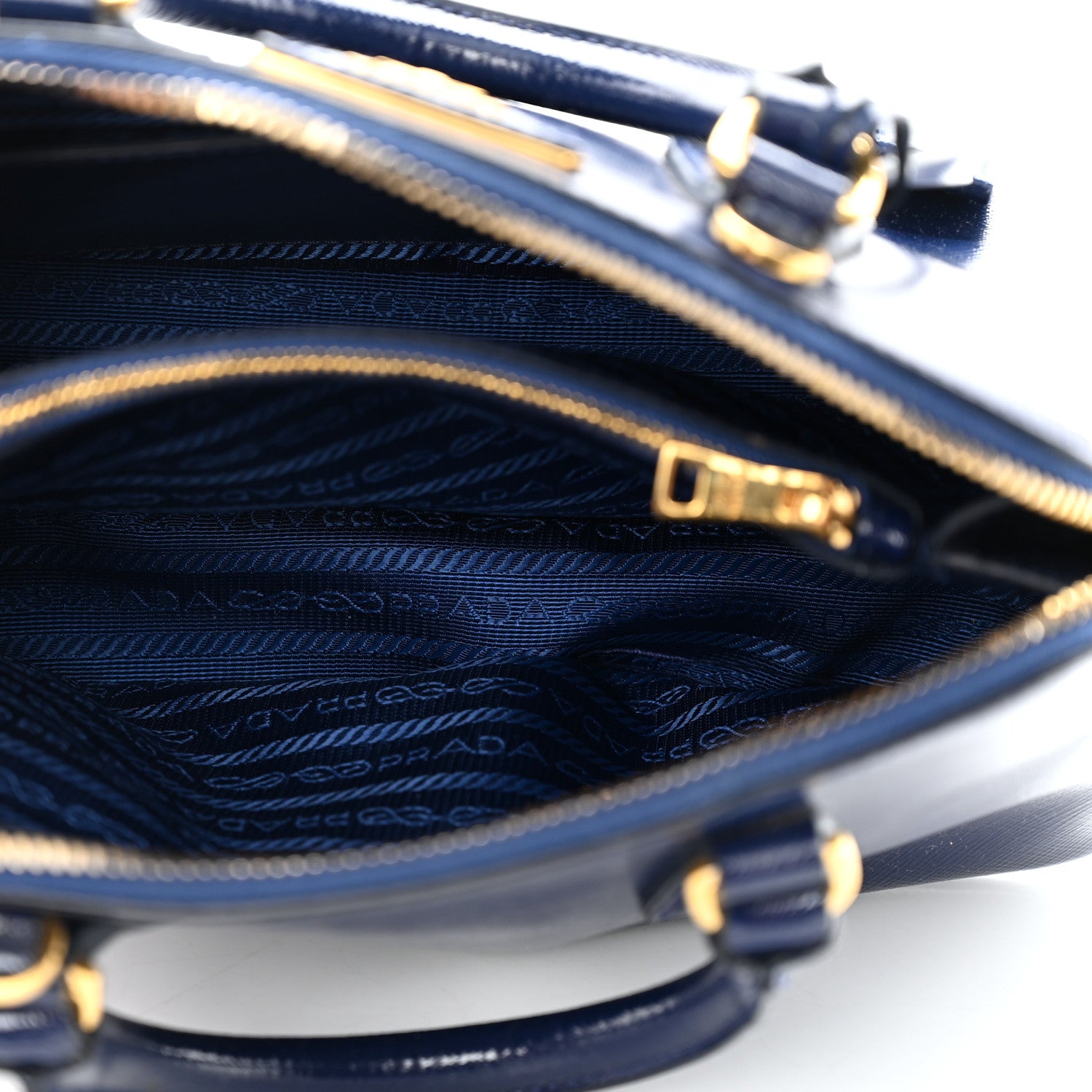 Prada Saffiano Vernice Small Promenade Tote Royal 5 of 14