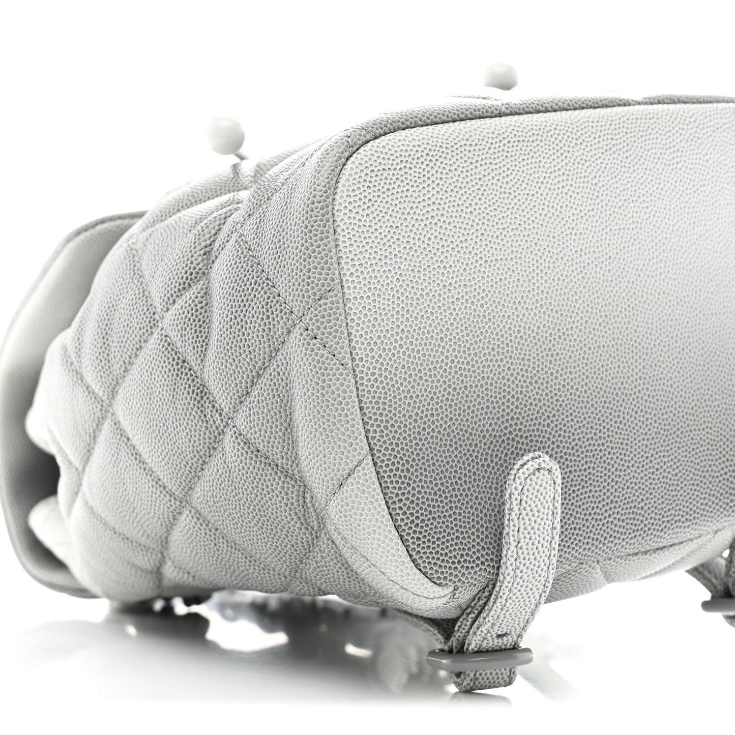 Shaded Caviar Quilted Lacquered CC My Everything Drawstring Backpack Dark Grey Light Grey