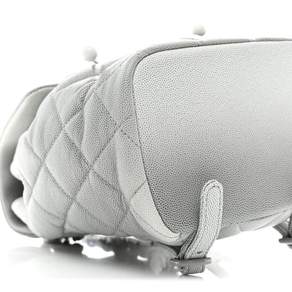 Chanel Shaded Caviar Quilted Lacquered CC My Everything Drawstring Backpack Dark Grey Light Grey 9 of 11