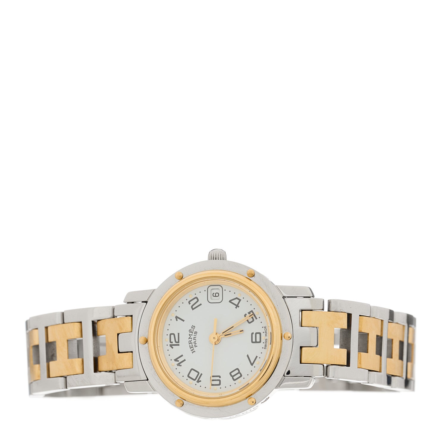 Hermes Stainless Steel 24mm Clipper Quartz Watch Gold 2 of 4