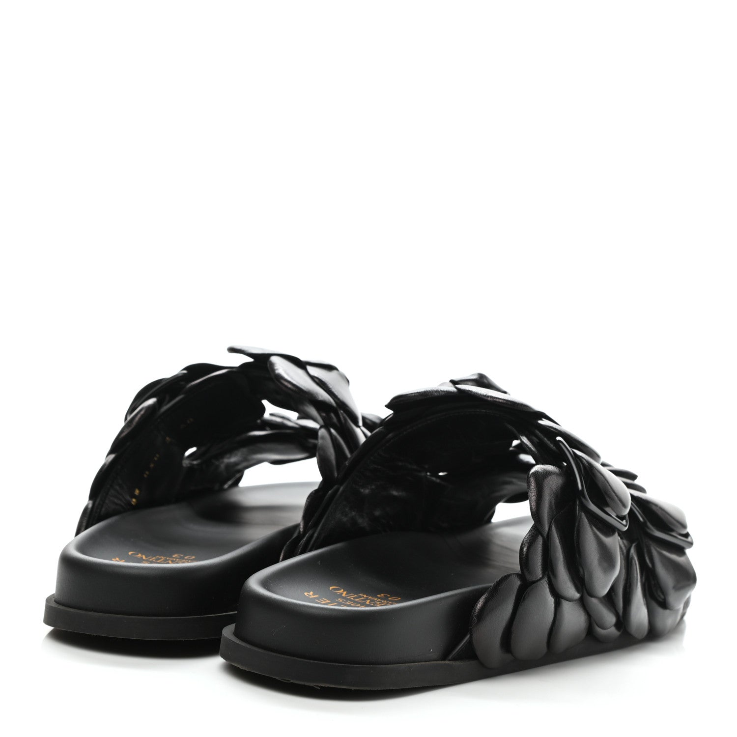 Valentino Garavani Kidskin Atelier 03 Rose Edition Double Buckle Slide Sandals 40 Black 4 of 9