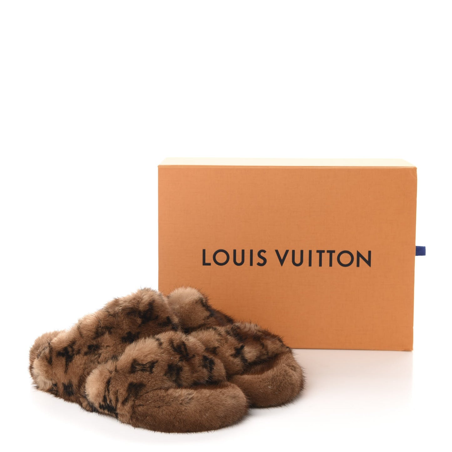 Mink Fur Bom Dia Slippers 37 Cognac