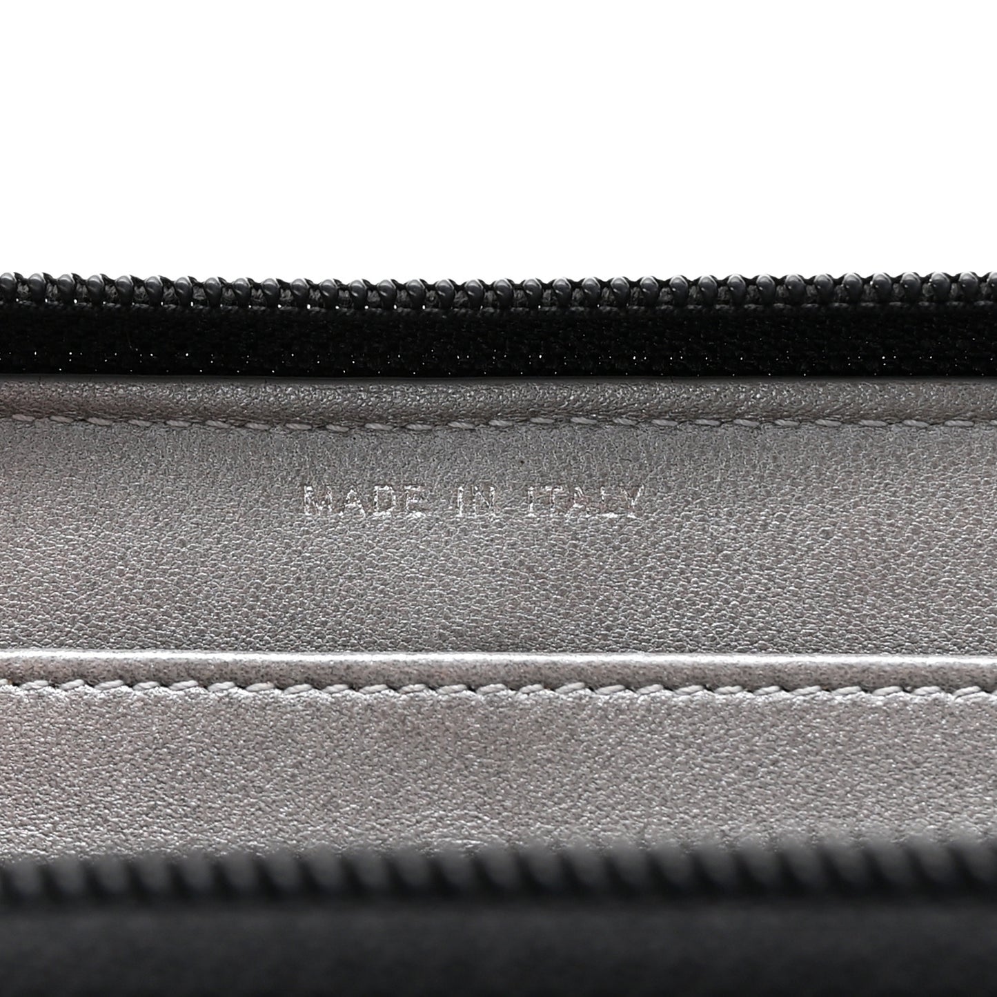 Lambskin Camellia Embossed Large Zip Around Gusset Wallet Black