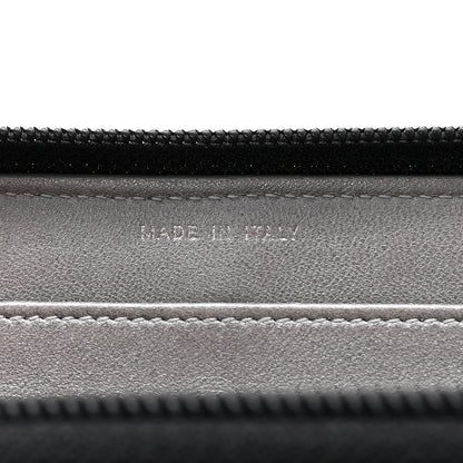Chanel Lambskin Camellia Embossed Large Zip Around Gusset Wallet Black 7 of 8