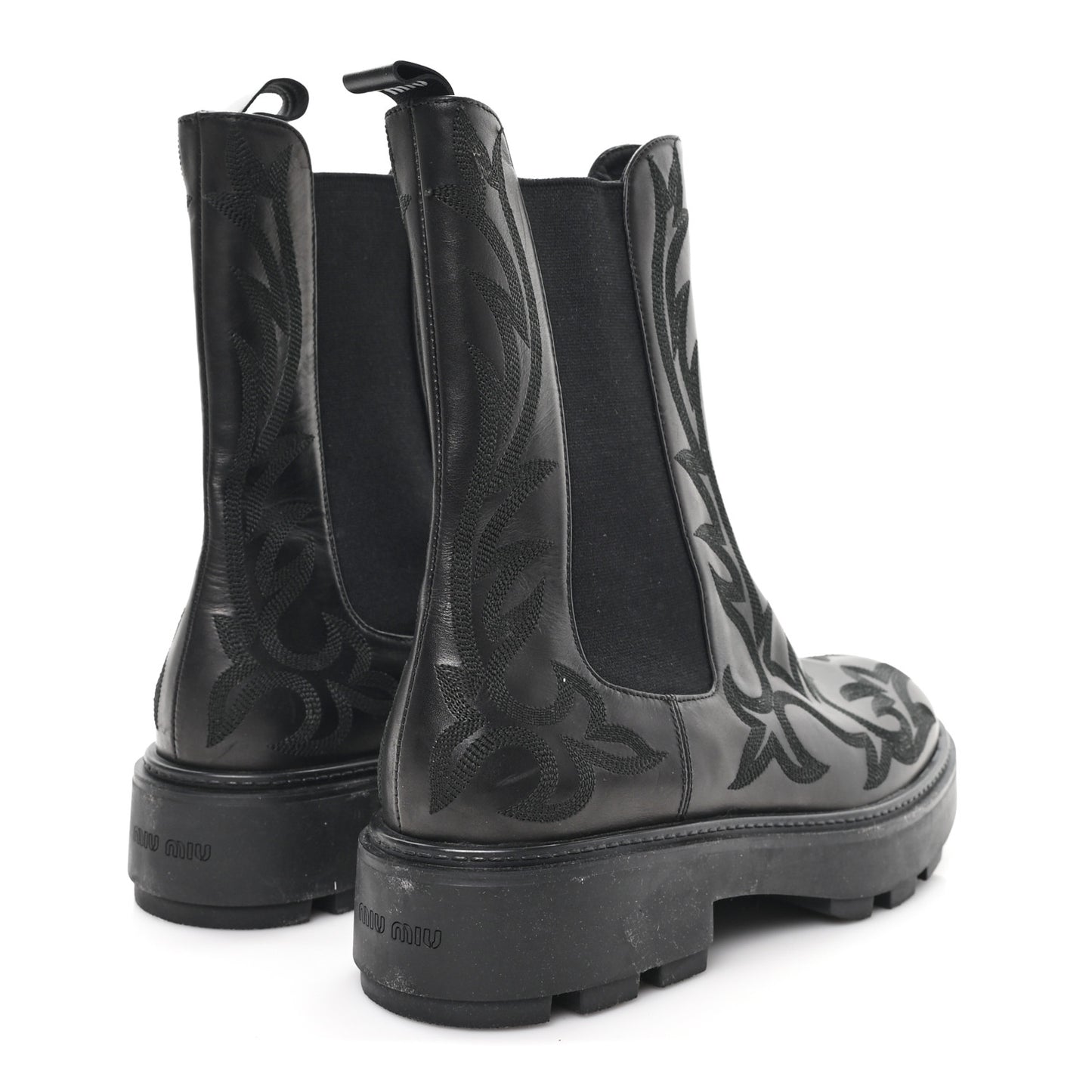 Calfskin Flame Chelsea Boots 41  Black